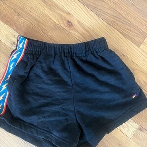 Aviator Nation Black High Waist Shorts with Multicolor Stripe